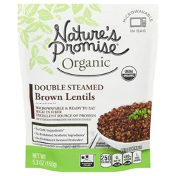 Nature's Promise Organic Double Steamed Brown Lentils Microwave