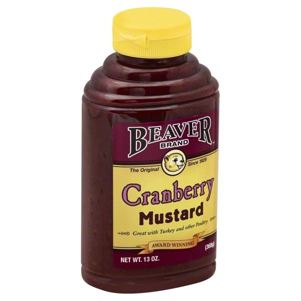 slide 1 of 2, Beaver Honey Cranberry Mustard, 13 oz