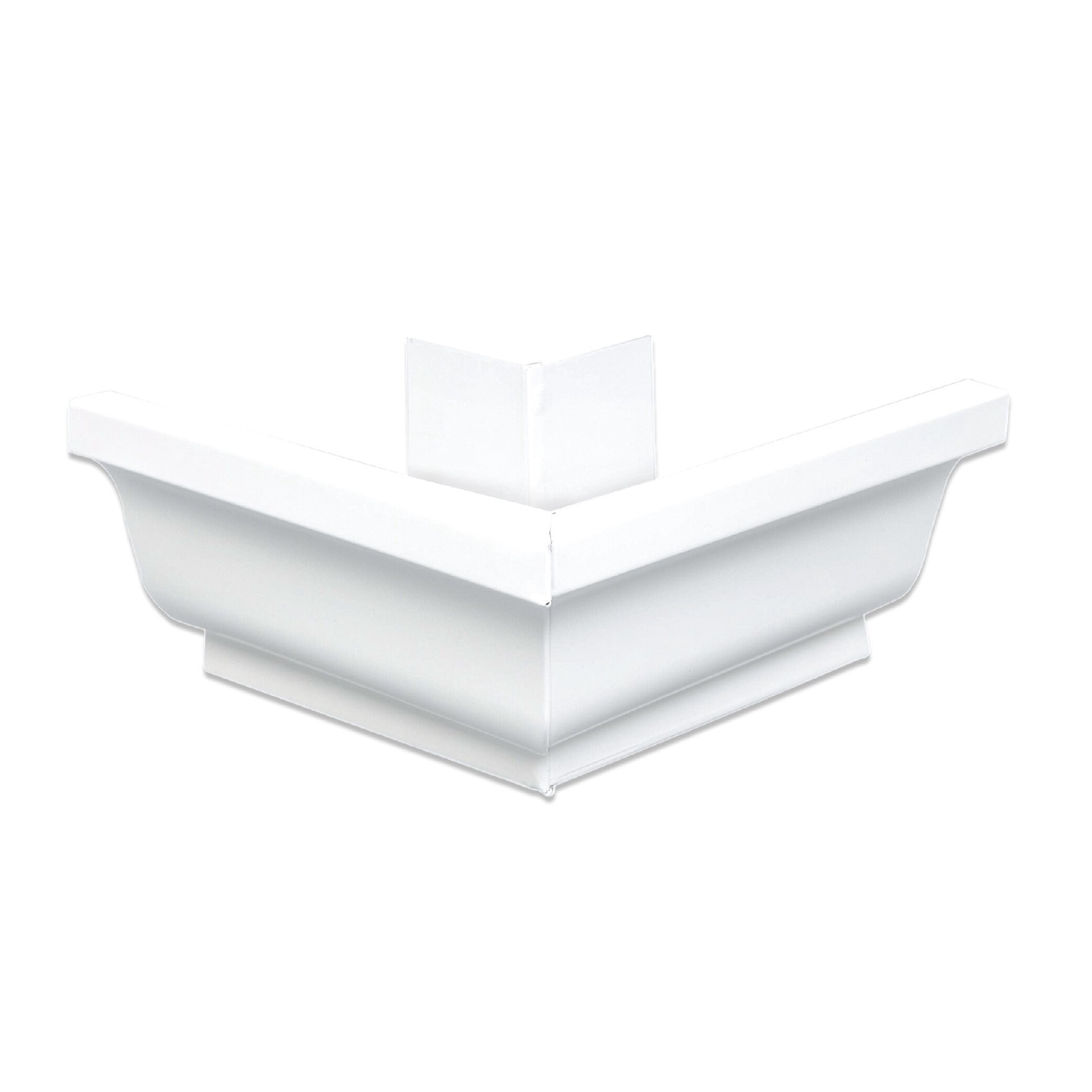 slide 5 of 5, Amerimax Professional Grade 5-in x 7.5-in White Aluminum K style Gutter outside corner, 1 ct