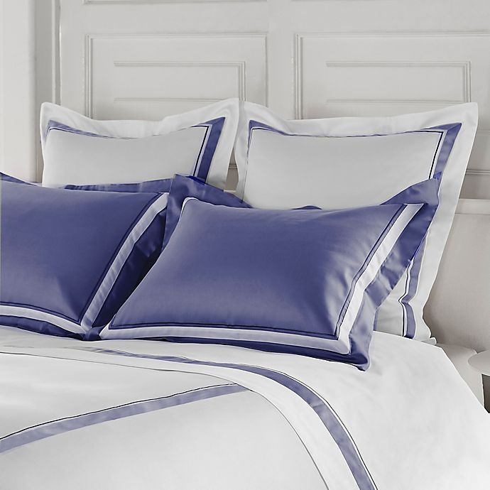 slide 1 of 1, Frette at Home Arno European Pillow Sham - Sapphire/White, 1 ct