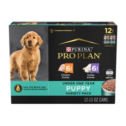 Purina Pro Plan Development Wet Puppy Food, Grain Free Chicken Entree and Grain Free Turkey Entree Variety Pack