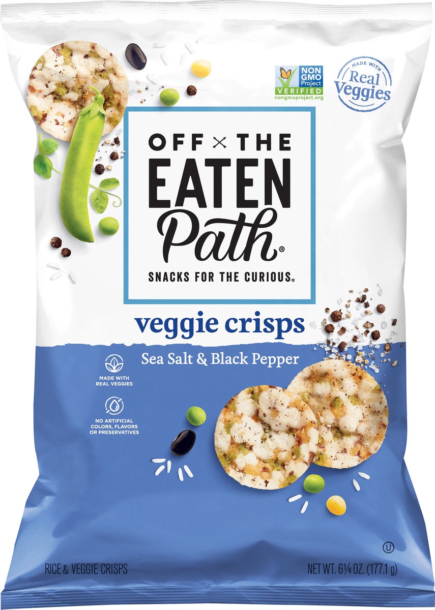 slide 3 of 6, Off the Eaten Path Sea Salt & Black Pepper Rice & Veggie Crisps 6.25 oz, 6.25 oz