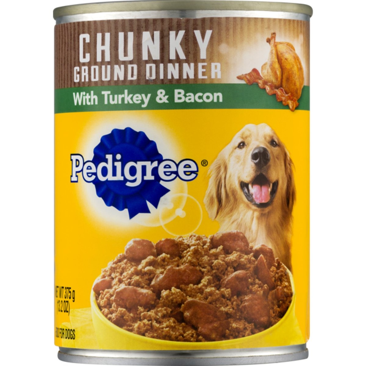slide 1 of 1, Pedigree Chunky Ground Dinner Food For Dogs With Turkey & Bacon, 13.2 oz
