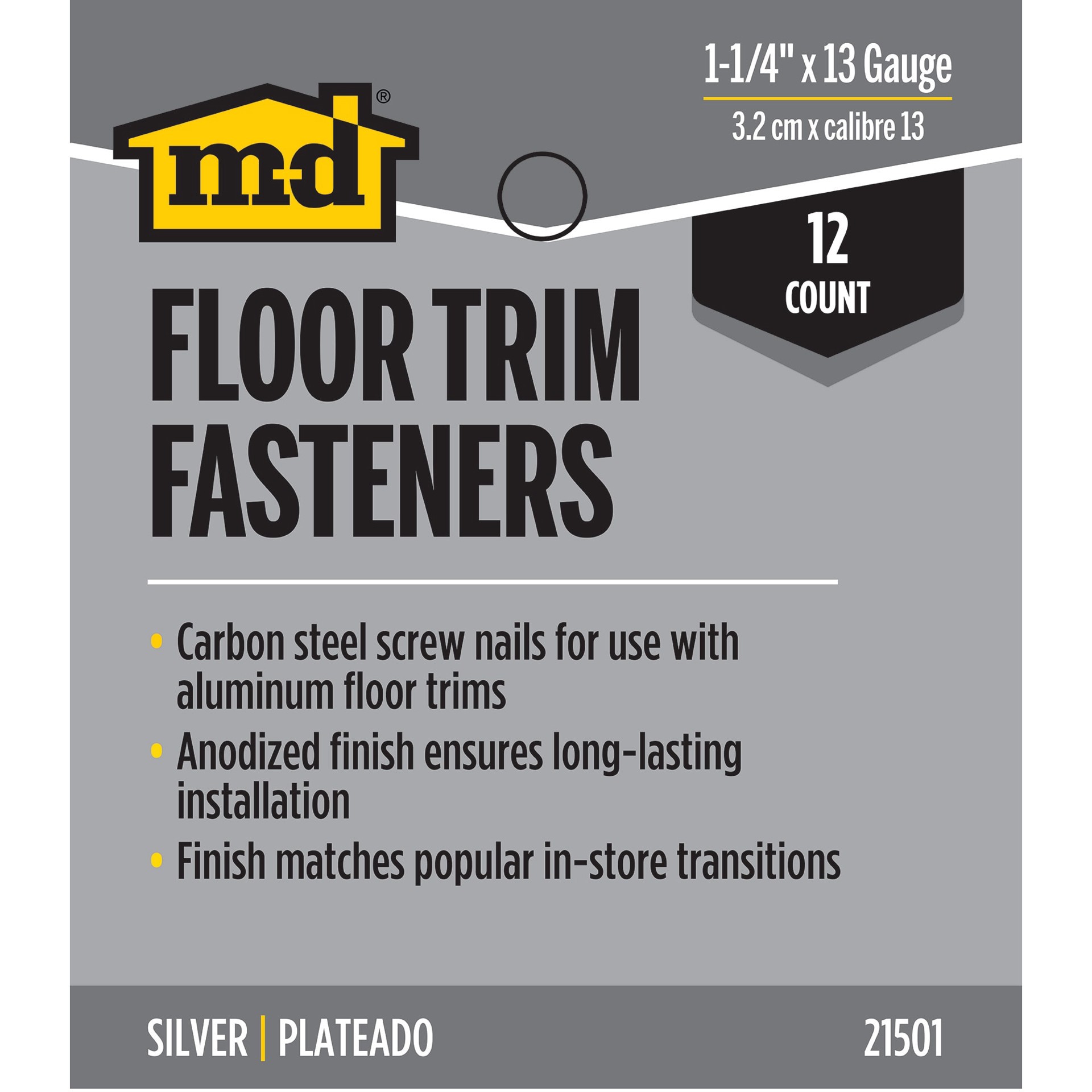 slide 4 of 4, M-D 1-1/4-in 13 -Gauge Zinc-plated Spiral Shank Flooring Nails 12 -Per, 1 ct