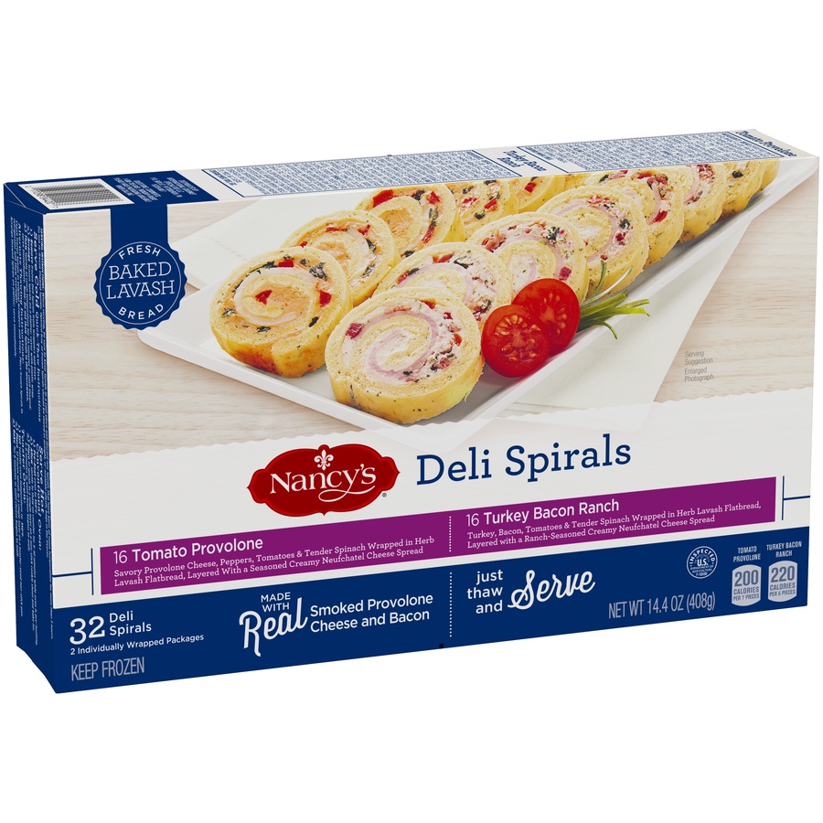 slide 2 of 8, Nancy's Deli Spirals Tomato Provolone And Turkey Bacon Ranch Variety Pack, 14.4 oz
