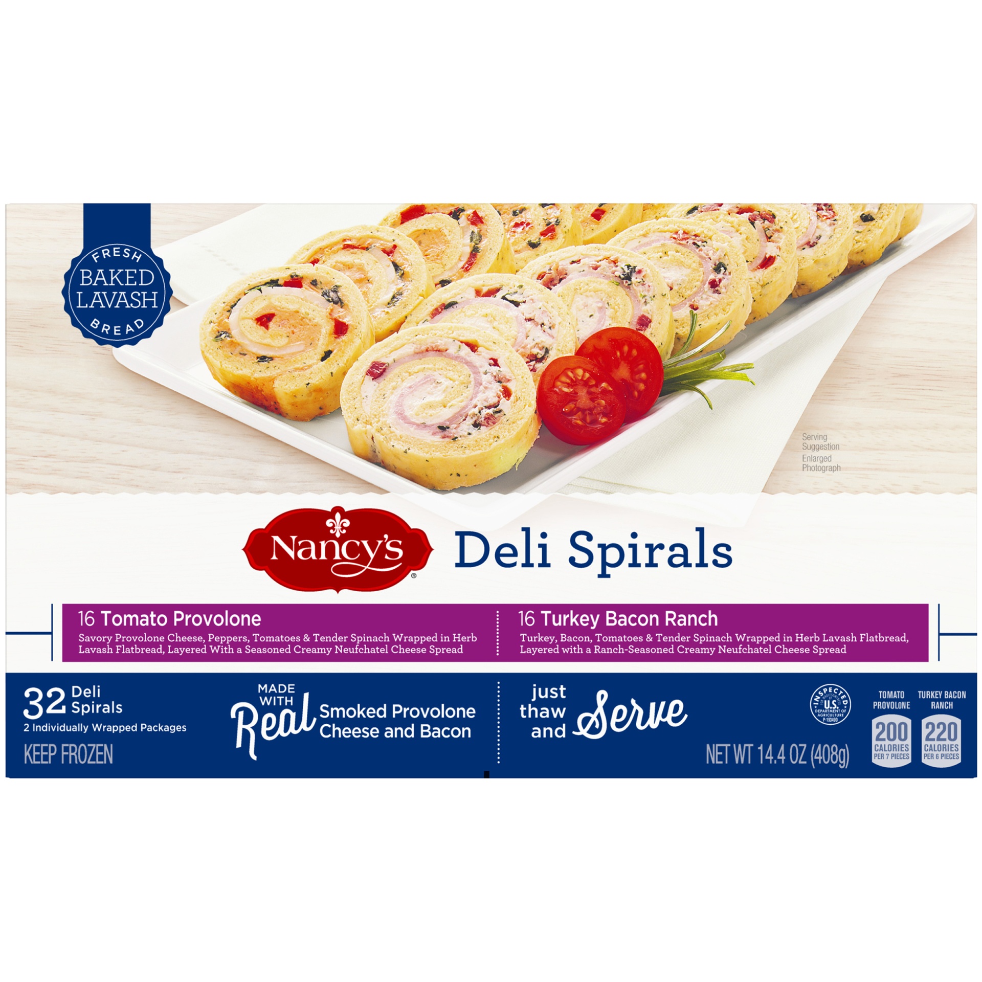 slide 6 of 8, Nancy's Deli Spirals Tomato Provolone And Turkey Bacon Ranch Variety Pack, 14.4 oz