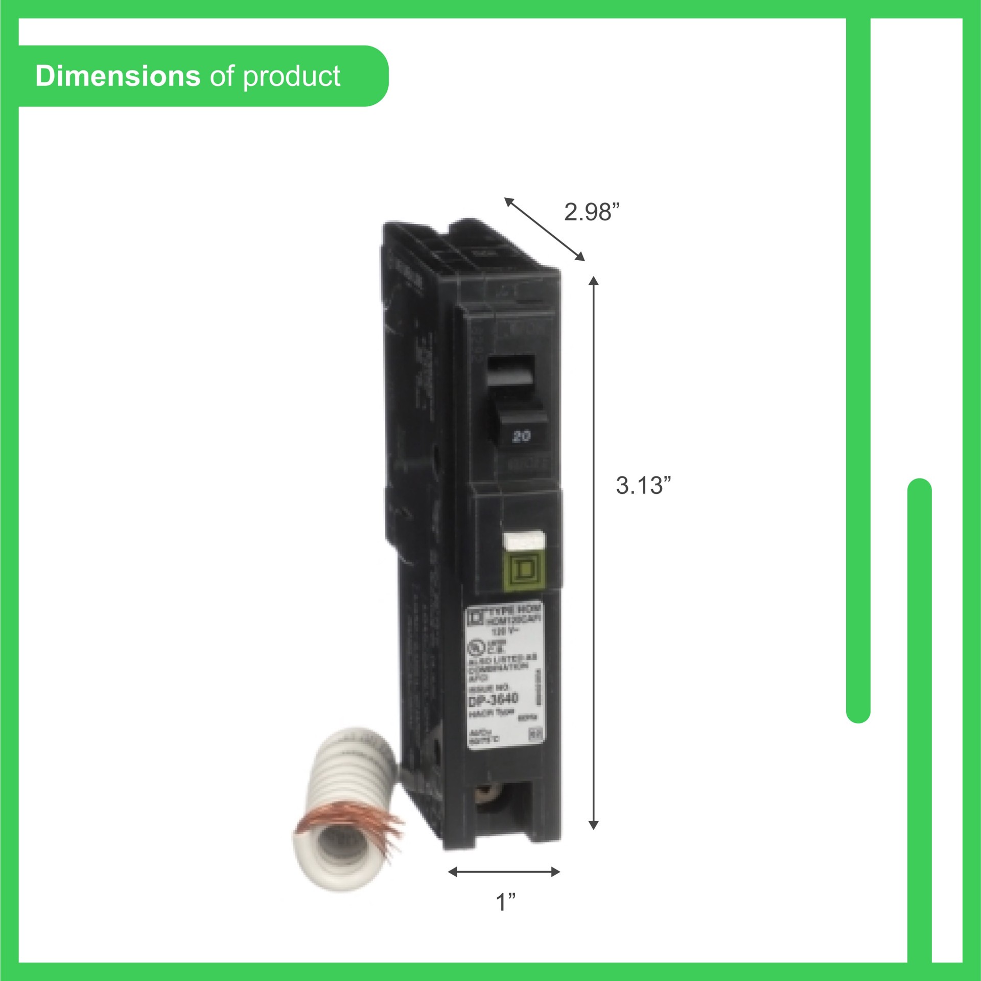 slide 4 of 6, Square D Homeline 20-amp 1 -Pole Combination arc fault Circuit Breaker, 1 ct