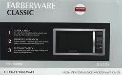 Farberware Classic FMO11AHTBKB 1.1 Cu. Ft. 1000-Watt Microwave Oven, Stainless Steel