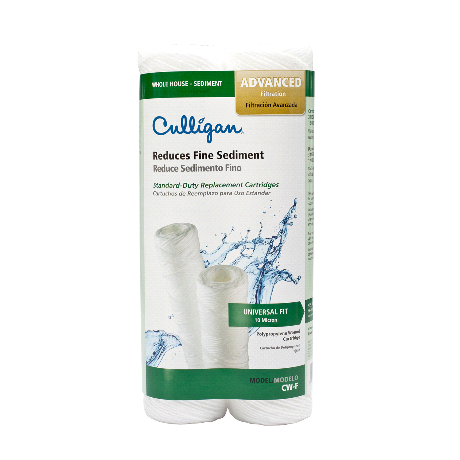 slide 1 of 2, Culligan CW-F Advanced Whole House Filter for Reduction of Fine Sediment, 2 ct