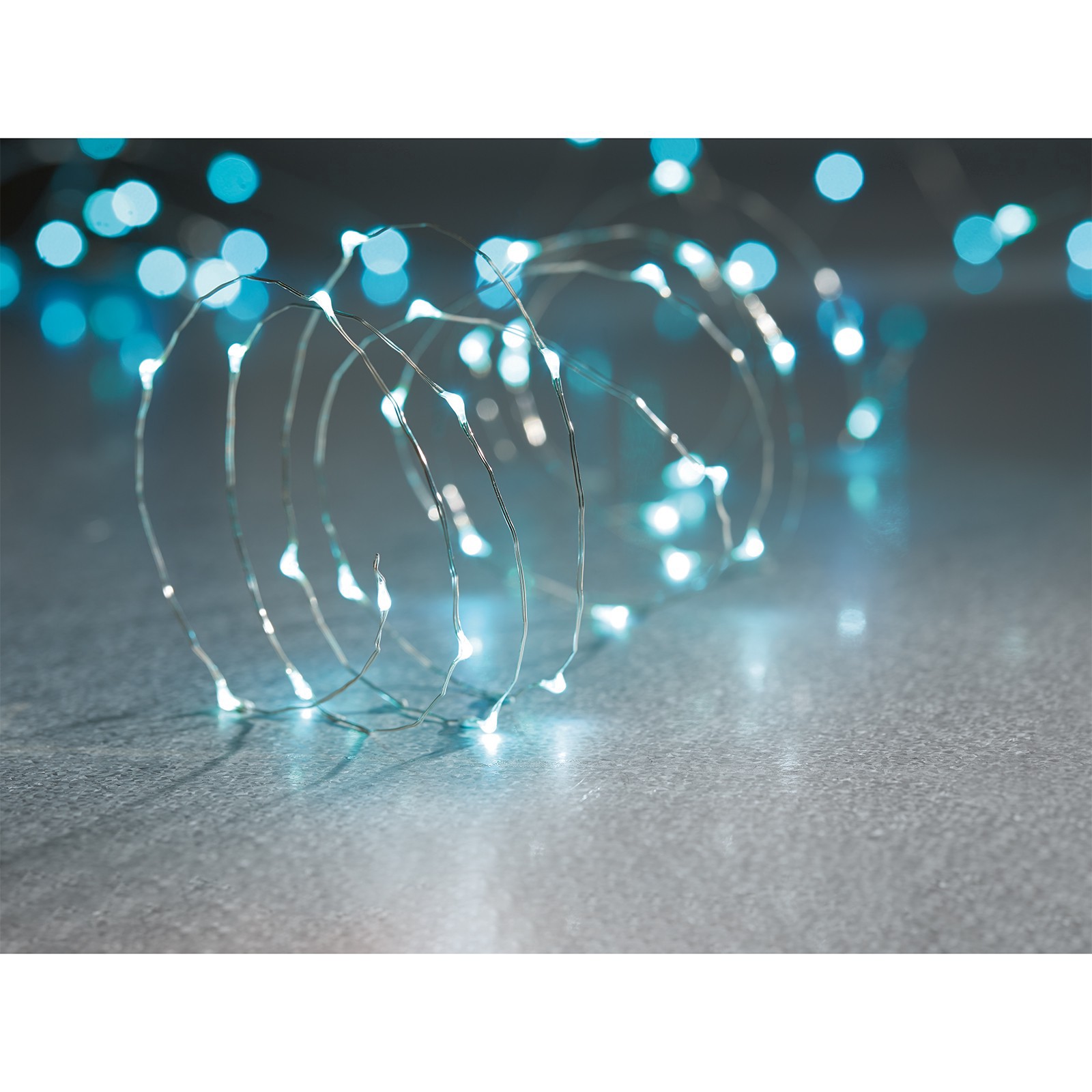slide 2 of 4, 40ct. Turquoise Silver Wire Led String Lights By Ashland, 40 ct