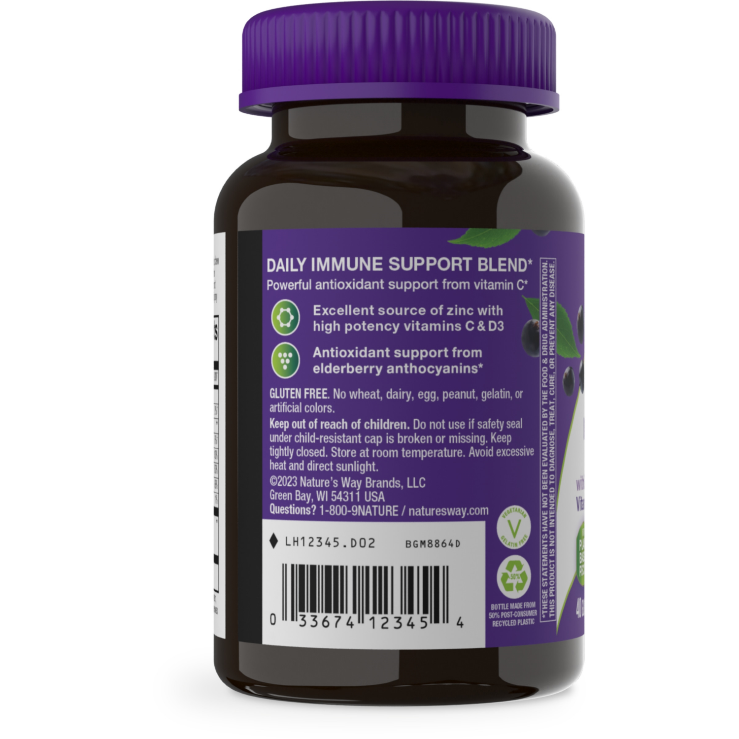 slide 2 of 5, Nature's Way Sambucus Elderberry 40 Gummies, 40 ct