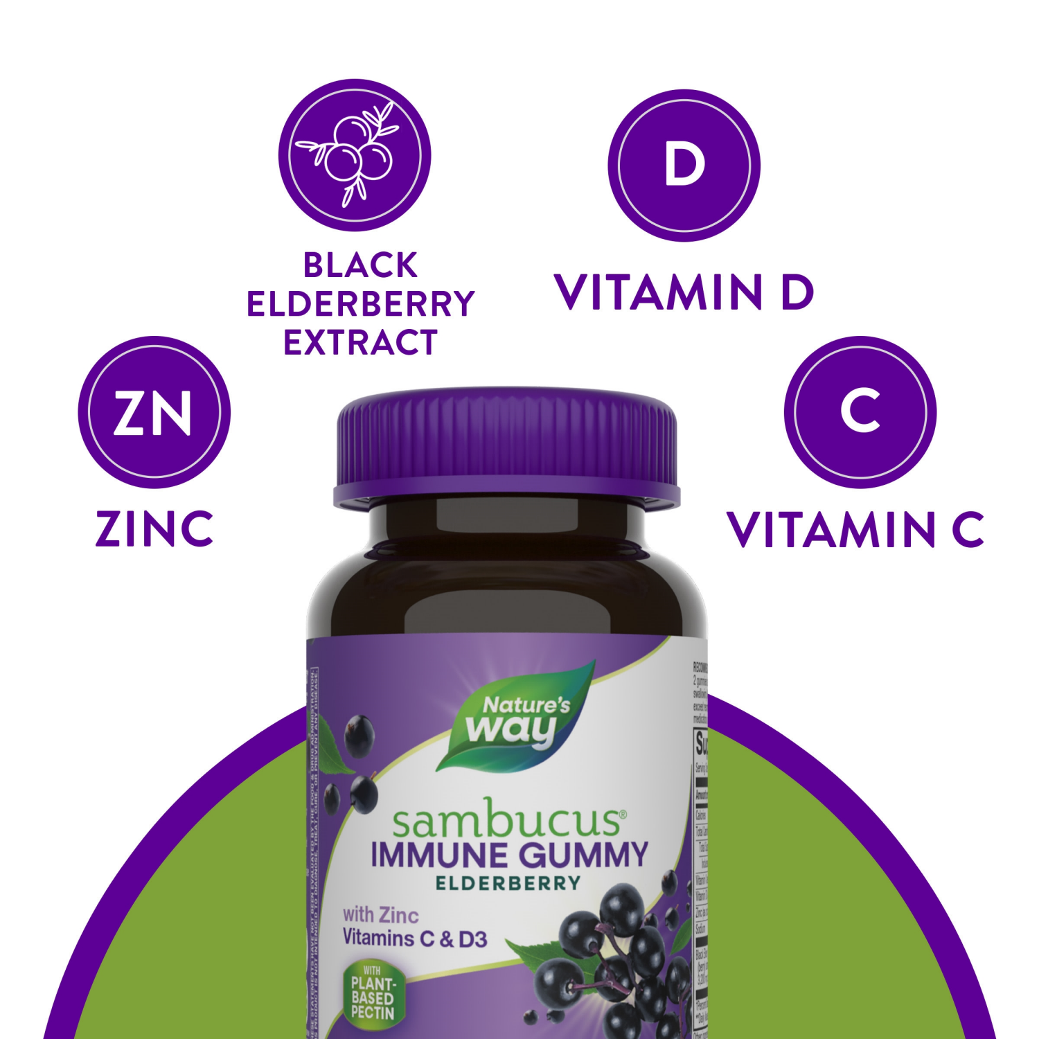 slide 3 of 5, Nature's Way Sambucus Elderberry 40 Gummies, 40 ct