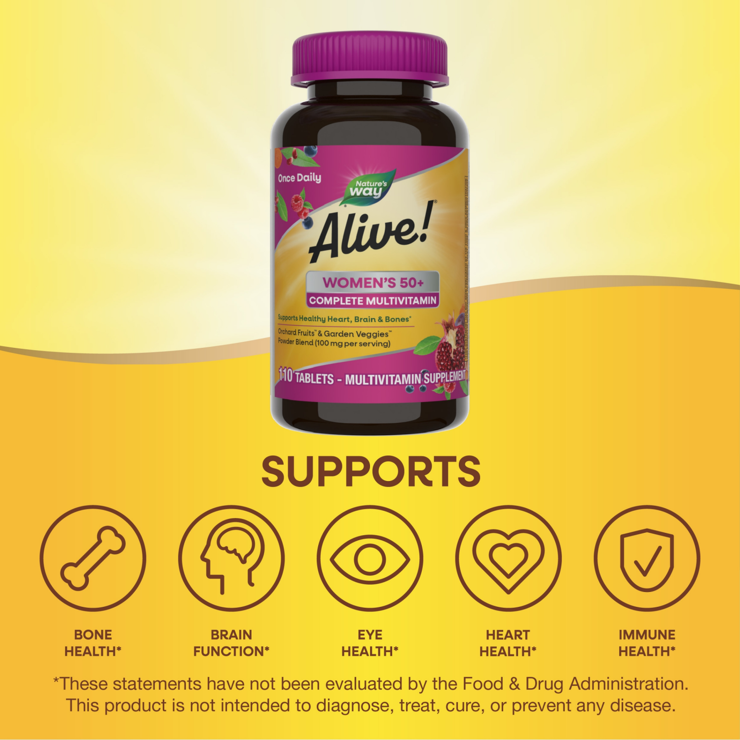 slide 4 of 5, Nature's Way Alive! Women's 50+ Complete Multivitamin, 110 ct