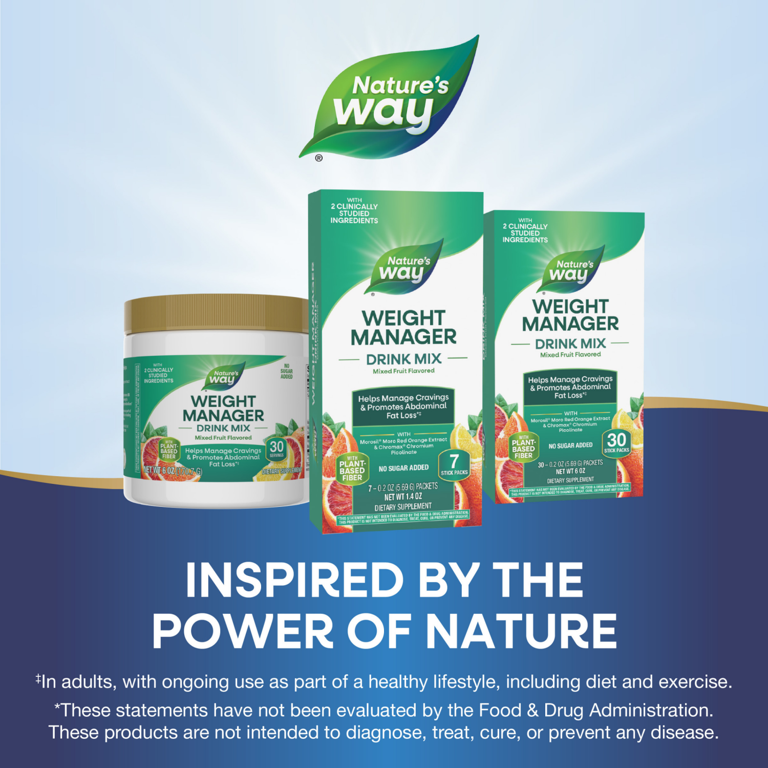 slide 3 of 4, Nature's Way No Sugar Added Drink Mix Mixed Fruit Flavored Weight Manager 7 - 0.2 oz Stick Packs, 7 ct