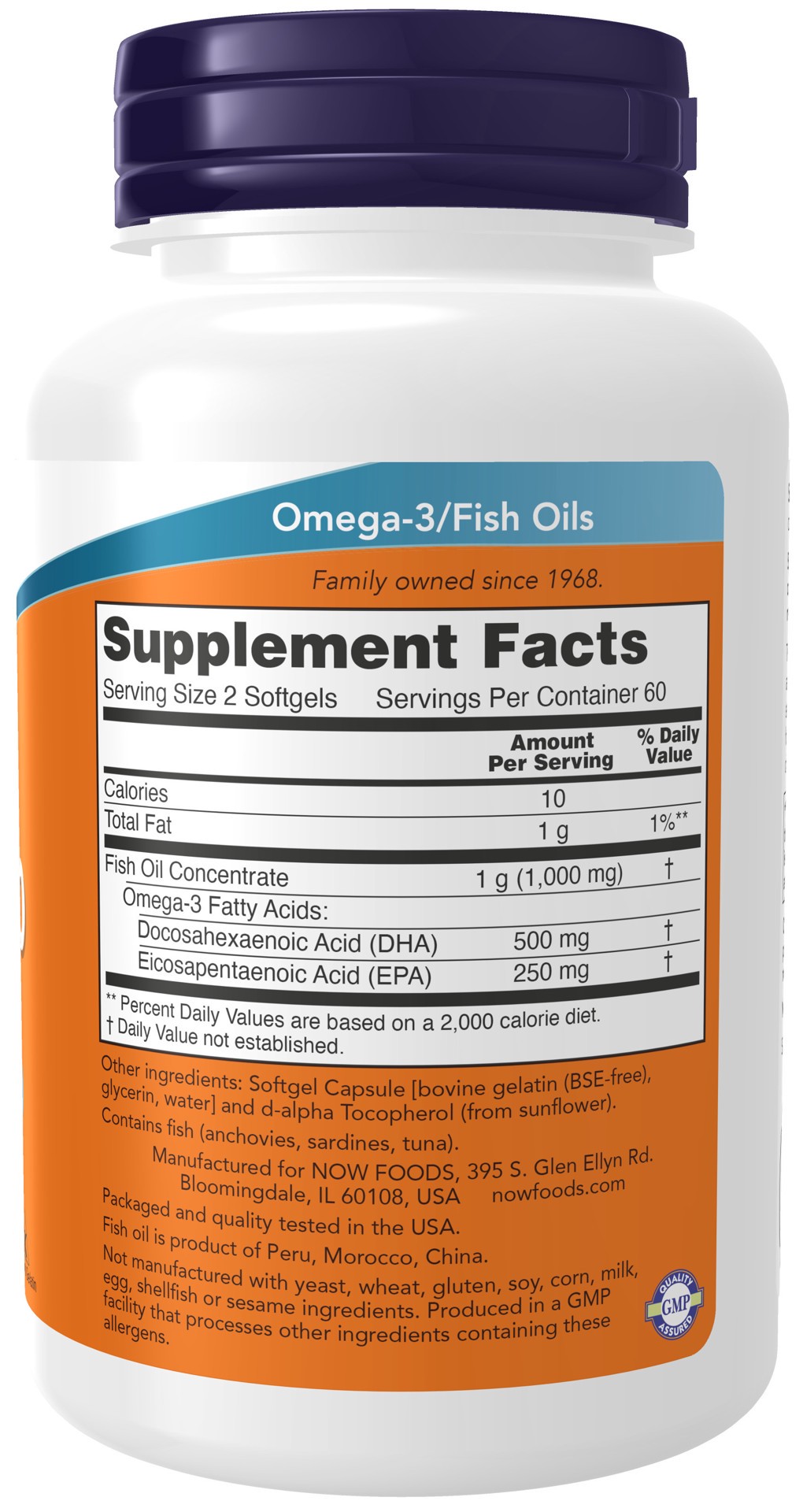 slide 3 of 4, NOW DHA-250 Fish Oil - 120 Softgels, 120 ct