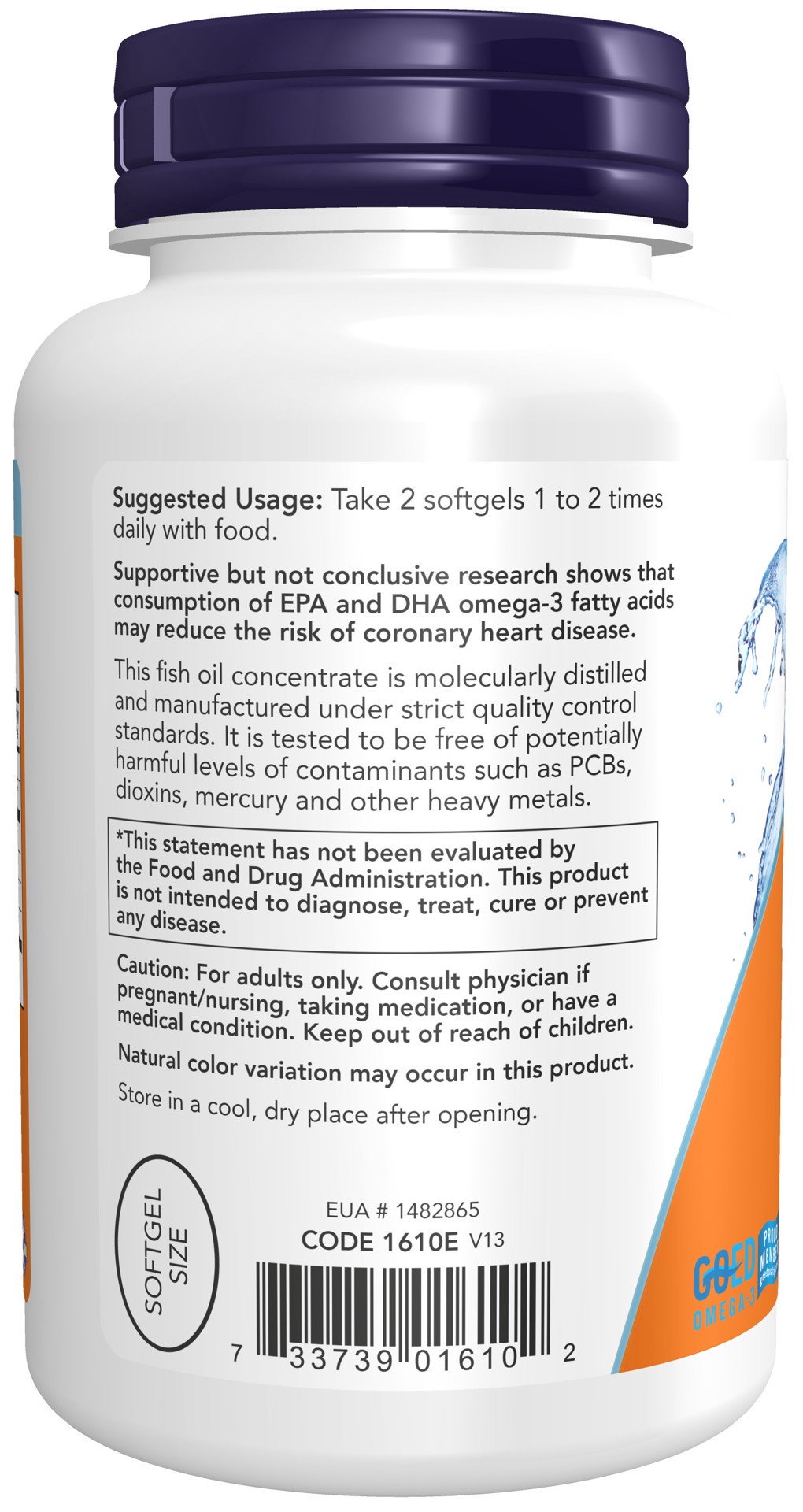 slide 2 of 4, NOW DHA-250 Fish Oil - 120 Softgels, 120 ct