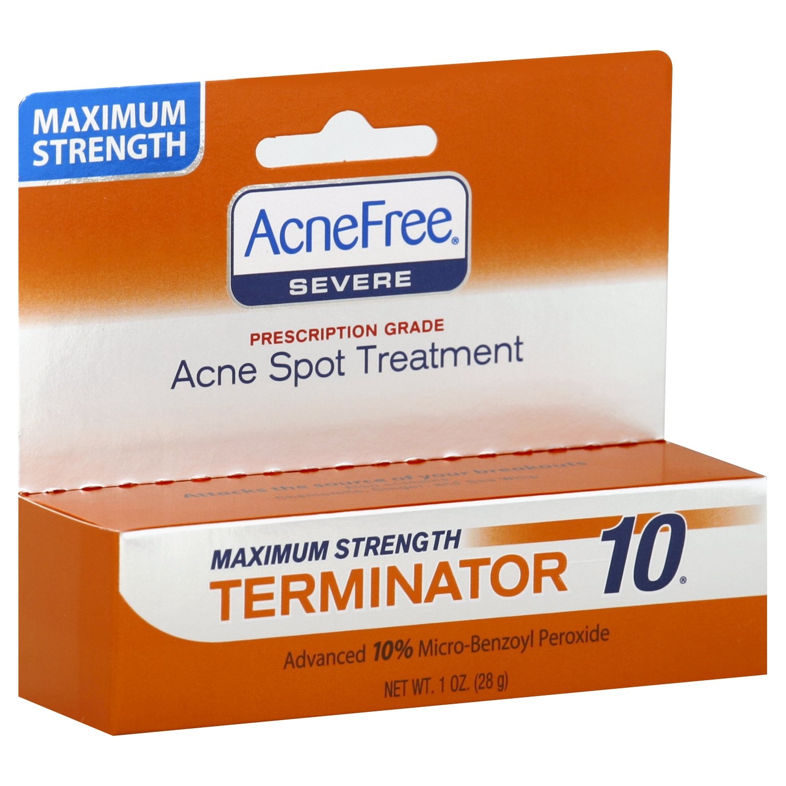 slide 1 of 1, AcneFree Acne Spot Treatment + Redness Control Maximum Strength Terminator 10, 1 oz