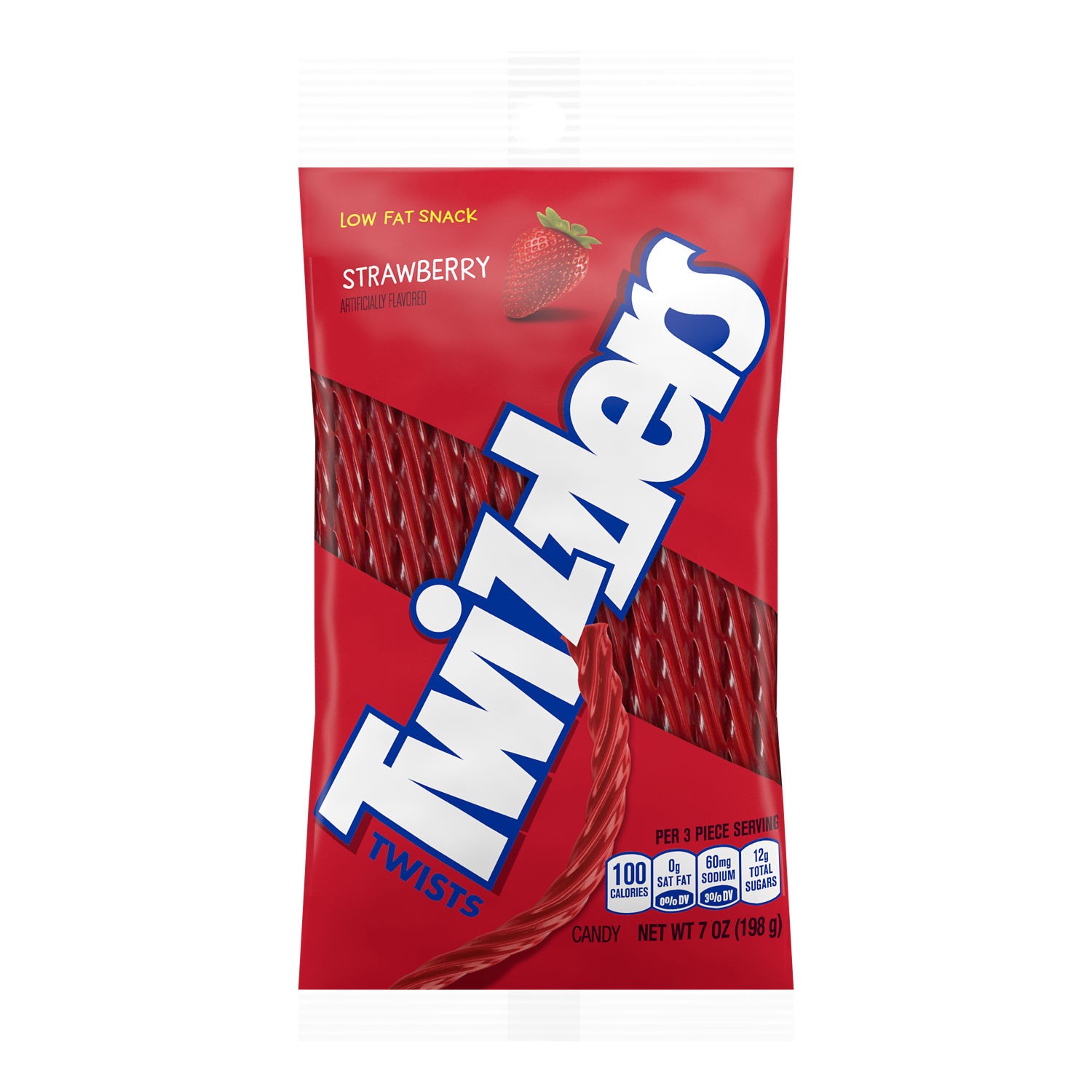 slide 1 of 3, Twizzlers Twists Strawberry Flavored Licorice Style, Candy Bag, 7 oz, 7 oz