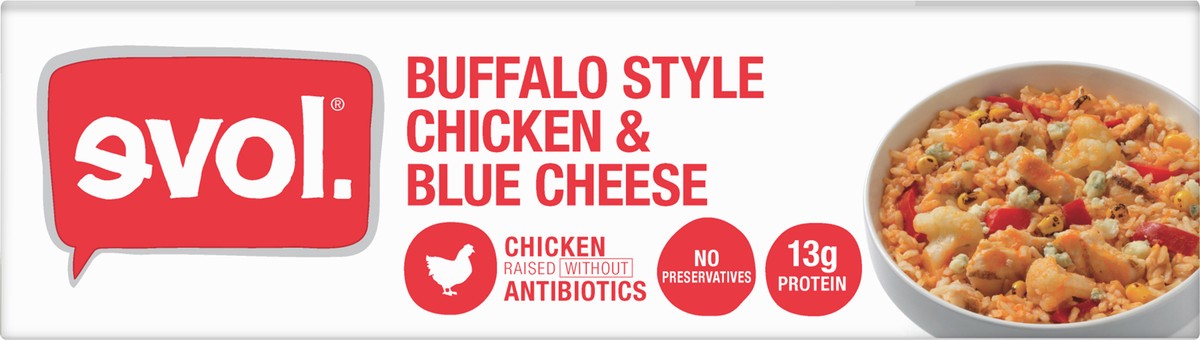 slide 12 of 12, EVOL Evol Buffalo Style Chicken & Blue Cheese, Gluten Free, Single Serve Frozen Meal, 9 oz., 9 oz