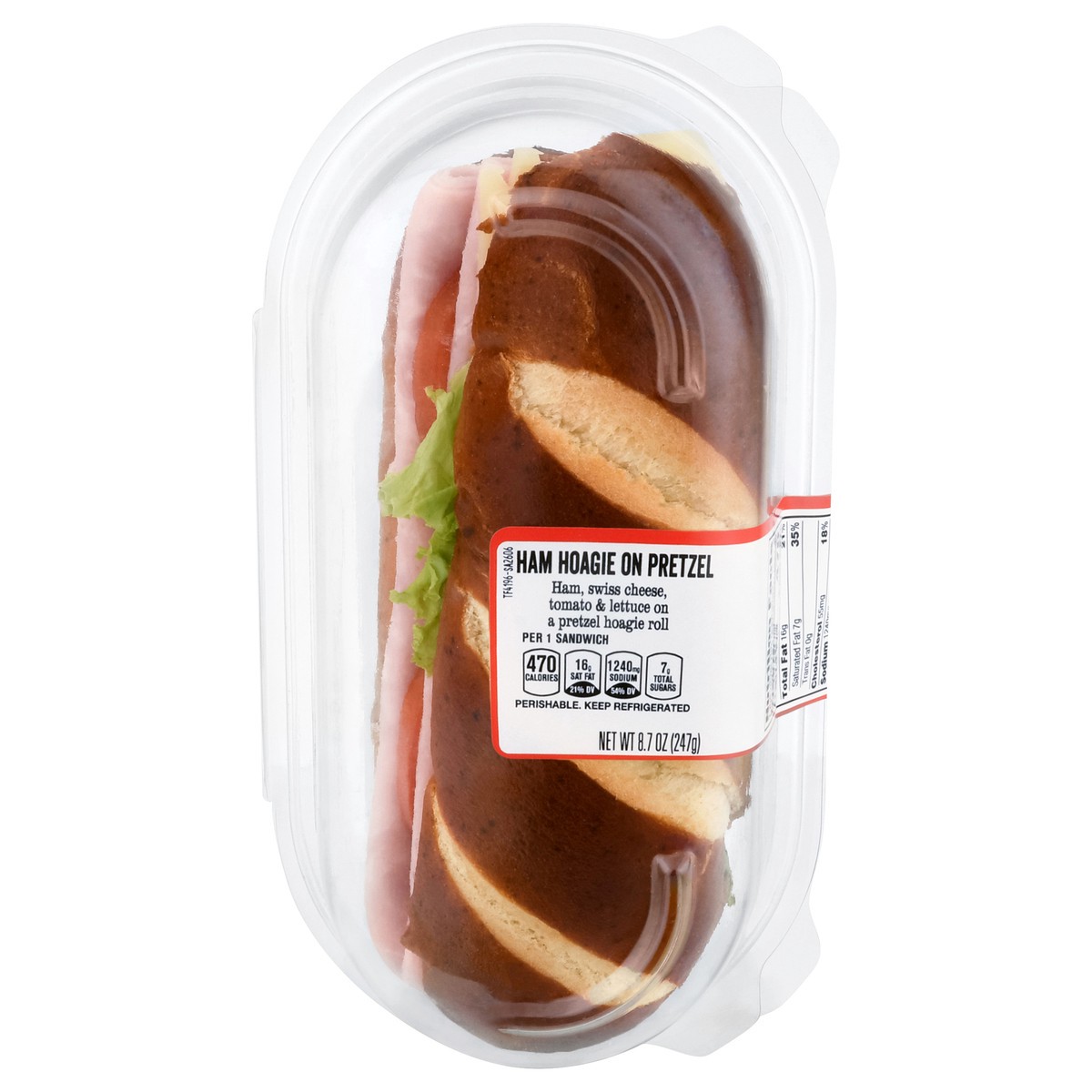 slide 4 of 4, Giant Deli Ham Hoagie on Pretzel Roll, 8.7 oz