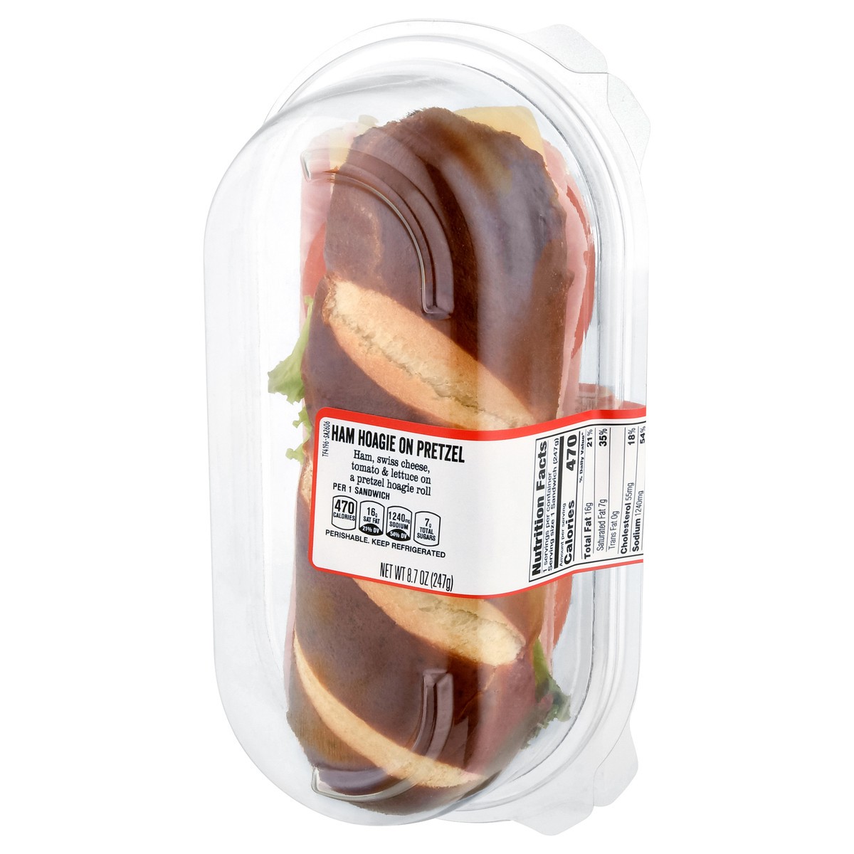 slide 3 of 4, Giant Deli Ham Hoagie on Pretzel Roll, 8.7 oz