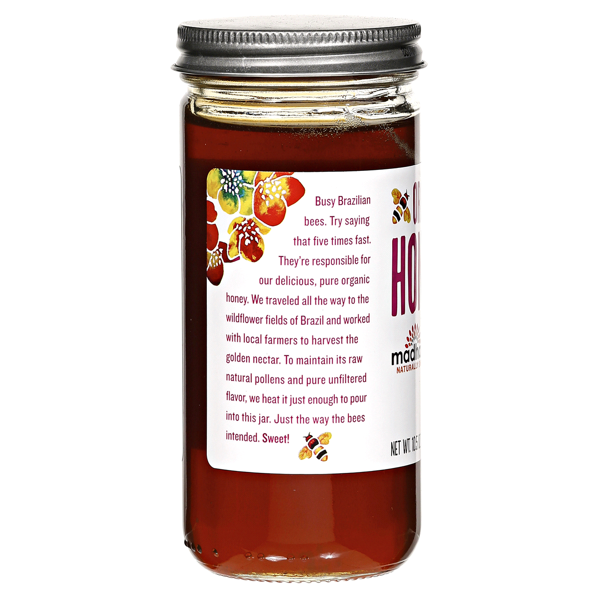 slide 2 of 3, Madhava Organic Pure & Raw Honey, 10.5 oz