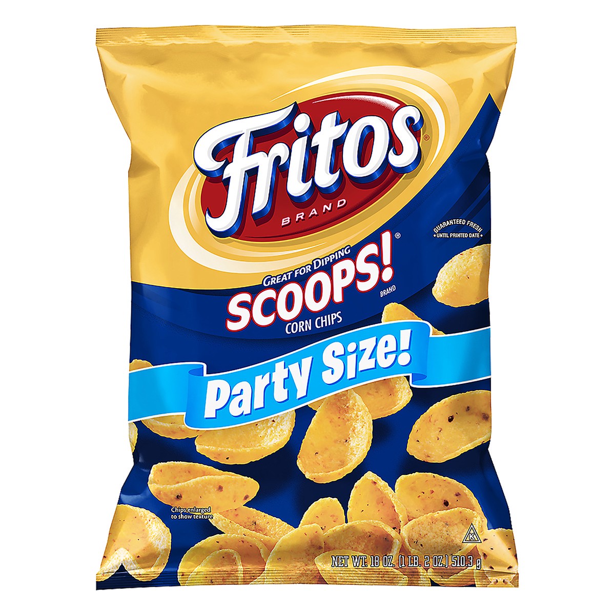 slide 1 of 3, Fritos Scoops Party Size Corn Chips 18 oz, 18 oz