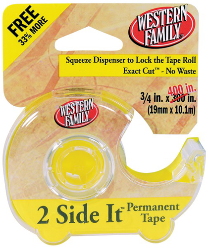 slide 1 of 1, Western Family Tape Dbl Side 75In 40In, 400 in