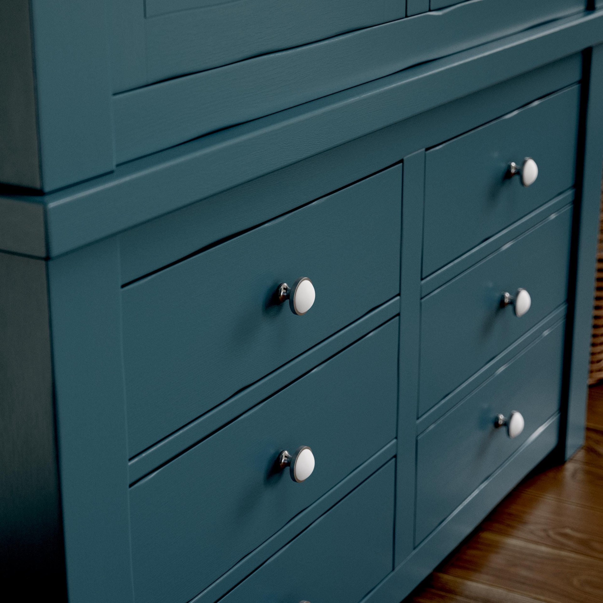 slide 2 of 6, allen + roth Charles 1-3/8-in Chrome and White Round Traditional Cabinet Knob, 1 ct