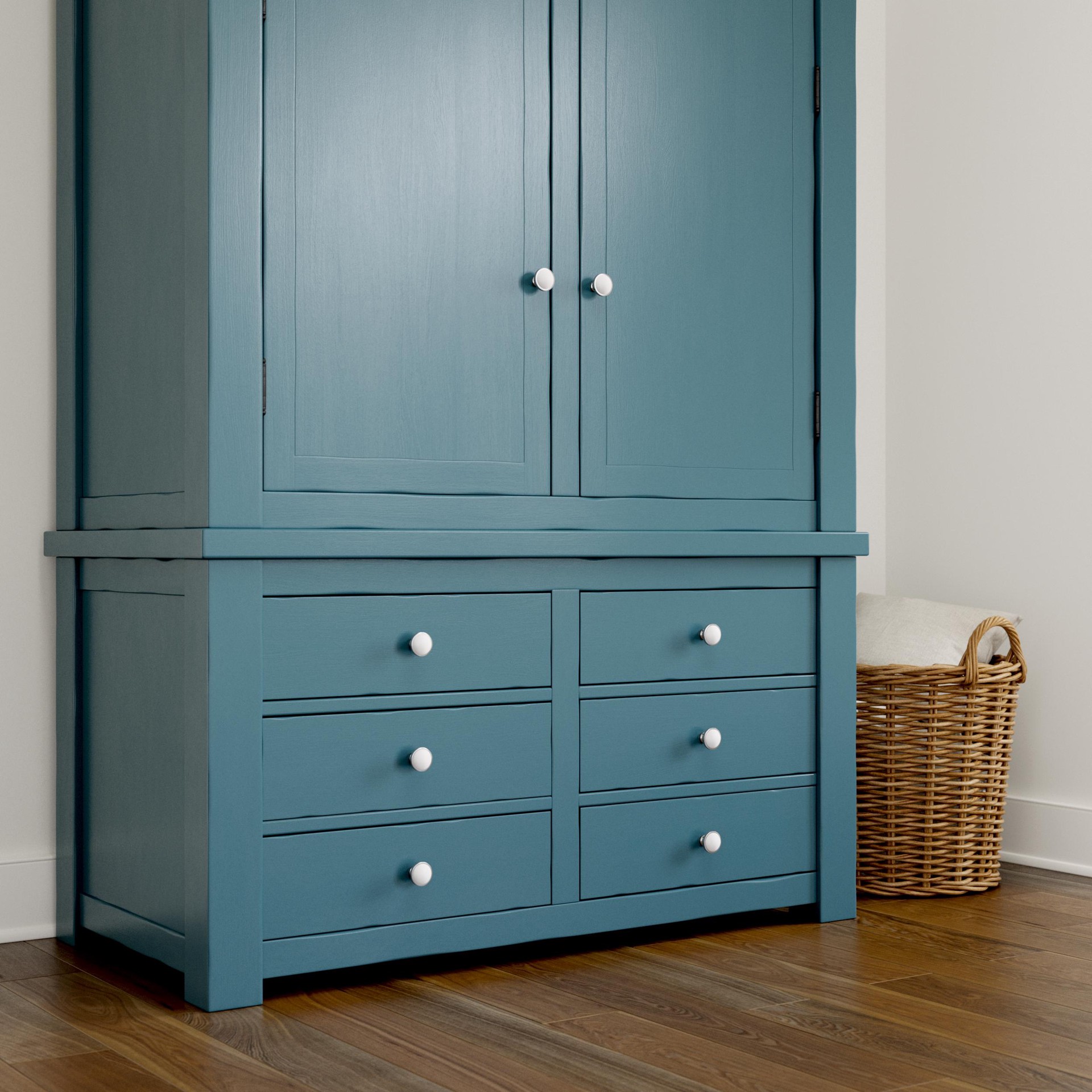 slide 5 of 6, allen + roth Charles 1-3/8-in Chrome and White Round Traditional Cabinet Knob, 1 ct