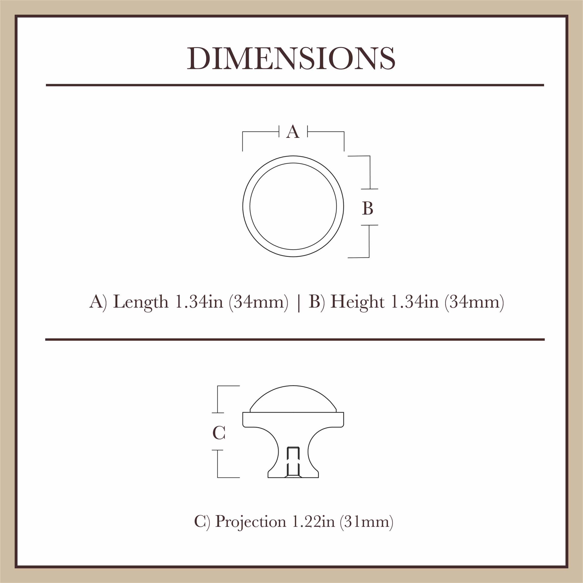 slide 6 of 6, allen + roth Charles 1-3/8-in Chrome and White Round Traditional Cabinet Knob, 1 ct