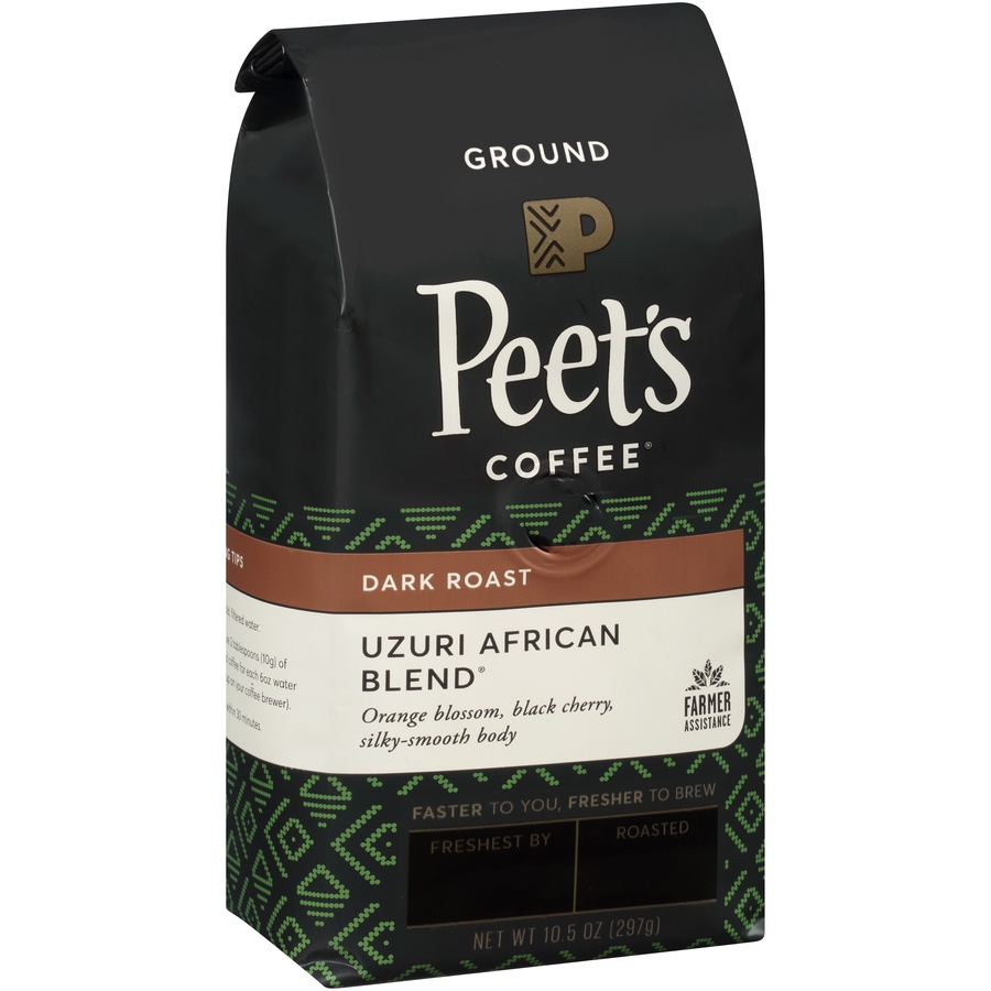 slide 2 of 6, Peet's Uzuri African Blend Dark Roast Ground Coffee - 10.5 oz, 10.5 oz