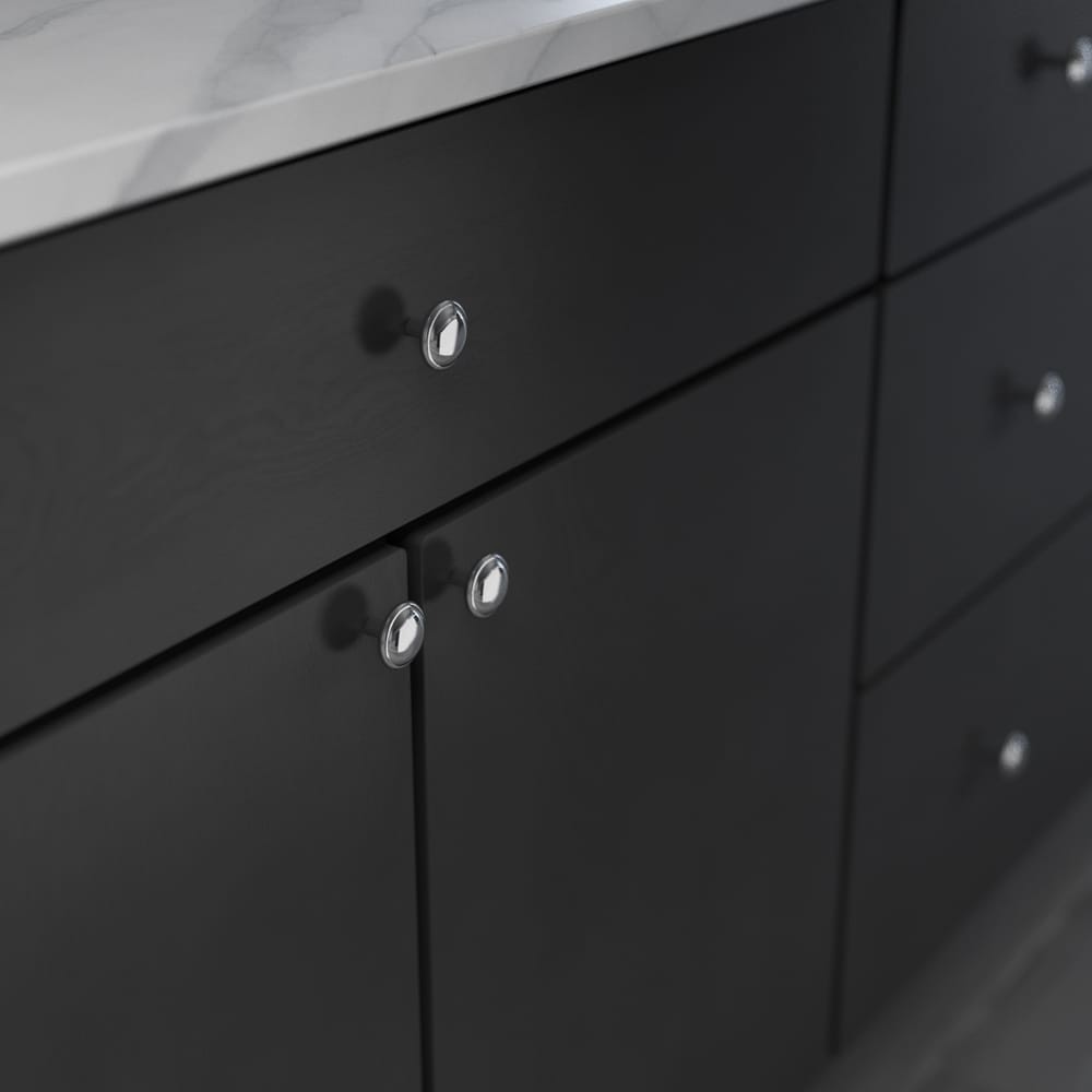 slide 2 of 6, allen + roth Prospero 1-1/4-in Polished Chrome Round Traditional Cabinet Knob, 1 ct