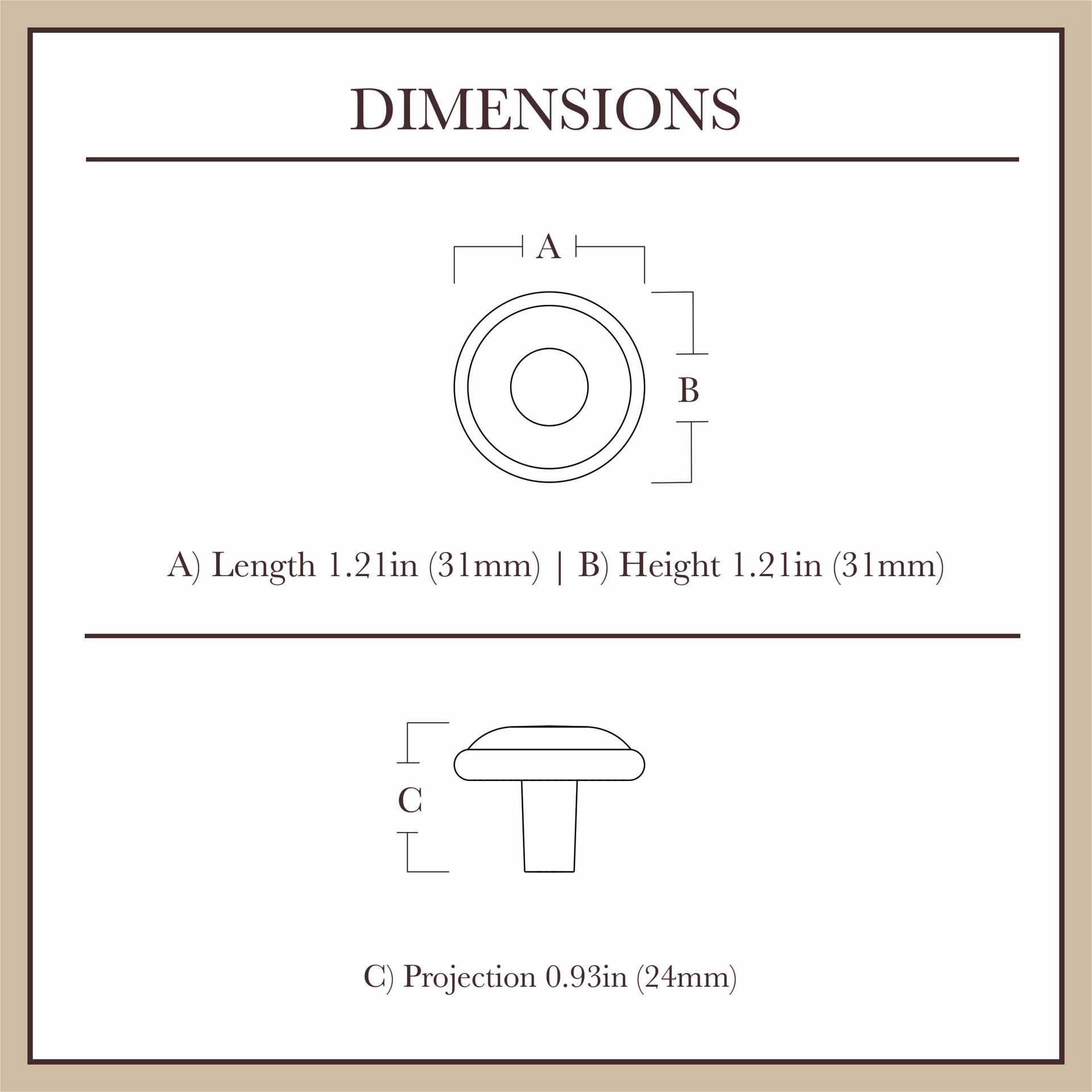 slide 6 of 6, allen + roth Prospero 1-1/4-in Polished Chrome Round Traditional Cabinet Knob, 1 ct