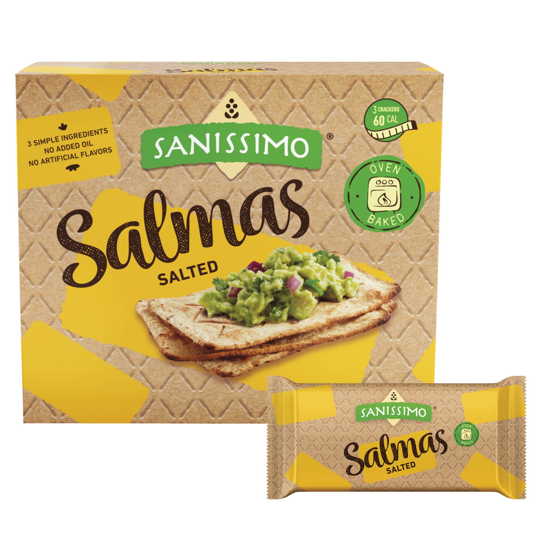 slide 1 of 6, Sanissimo Salmas  Salt Crackers, 5.04 oz