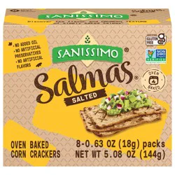 Sanissimo Salmas Oven Baked Salted Corn Crackers 8 - 0.68 oz Packages