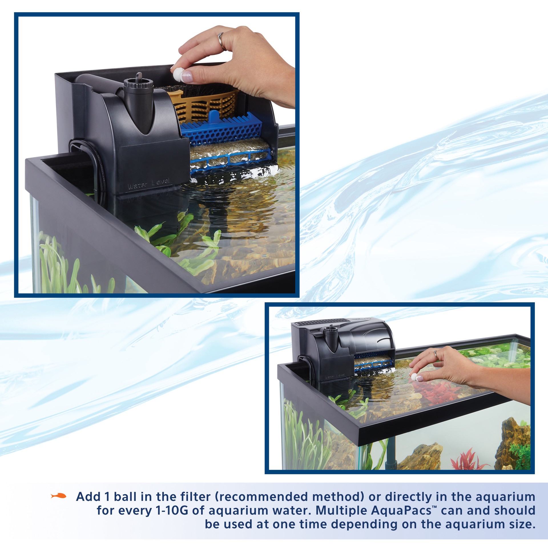 slide 3 of 10, Aqueon AquaPacs Water Conditioner 12 Pack, 10 Gallon, 1 ct