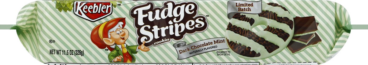 slide 4 of 6, Keebler Dark Chocolate Mint Fudge Stripes Cookies, 11.5 oz
