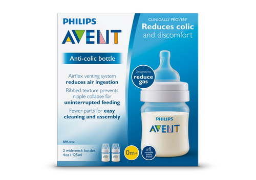 slide 1 of 1, Avent Anti-Colic Wide Neck Bot, 2 ct