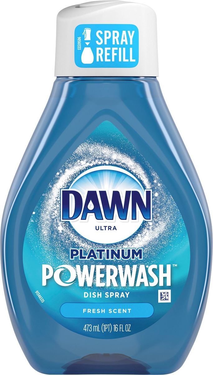 slide 3 of 5, Dawn Platinum Powerwash Dish Spray, Dish Soap, Fresh Scent Refill, 16oz, 16 fl oz