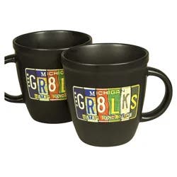 Mug Rounded Black Vintage License Plate - Great Lakes