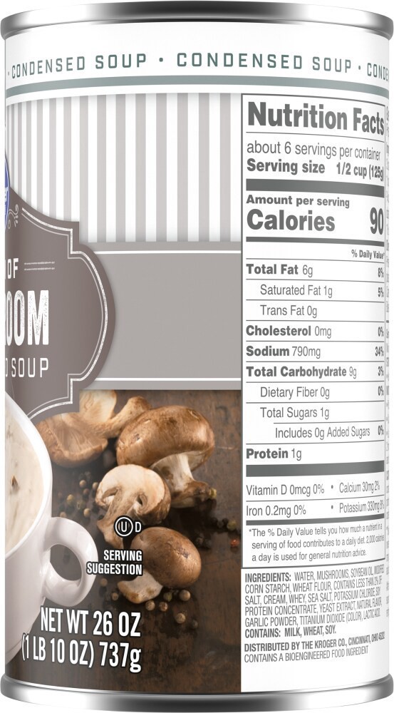 slide 2 of 4, Kroger Cream Of Mushroom Condensed Soup, 26 oz