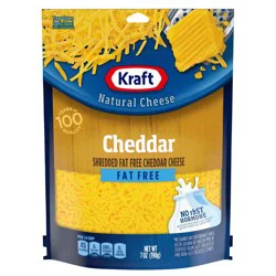 Kraft Cheddar Fat Free Shredded Cheese, 7 oz Bag