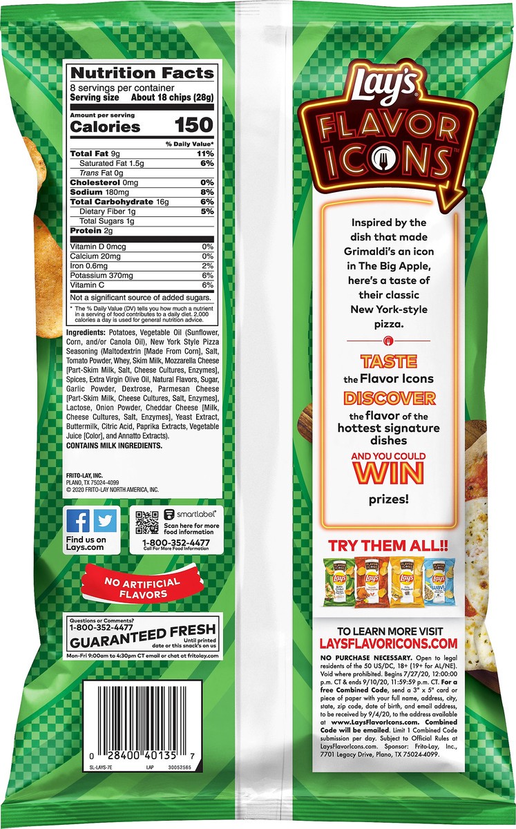 slide 3 of 3, Lay's Flavor Icons Kettle Cooked New York Style Pizza Flavored Potato Chips 8 oz, 8 oz