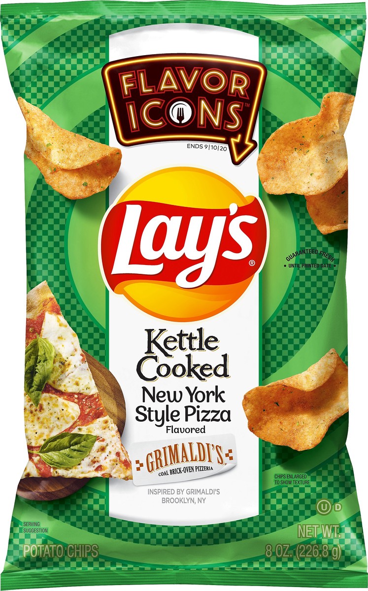 slide 1 of 3, Lay's Flavor Icons Kettle Cooked New York Style Pizza Flavored Potato Chips 8 oz, 8 oz