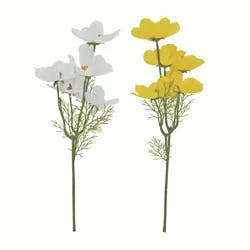 Artificial Wild Flower Fake Cosmos With Long Stem Faux Silk Flowers 2 Ast