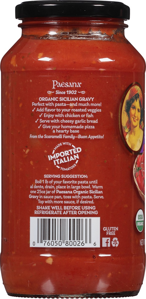 slide 7 of 9, Paesana Organic Sicilian Gravy Pasta Sauce 25 oz, 25 oz
