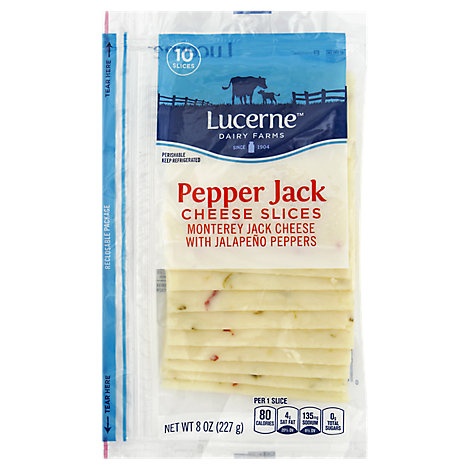 slide 1 of 1, Lucerne Cheese Slices Pepper Jack, 10 ct