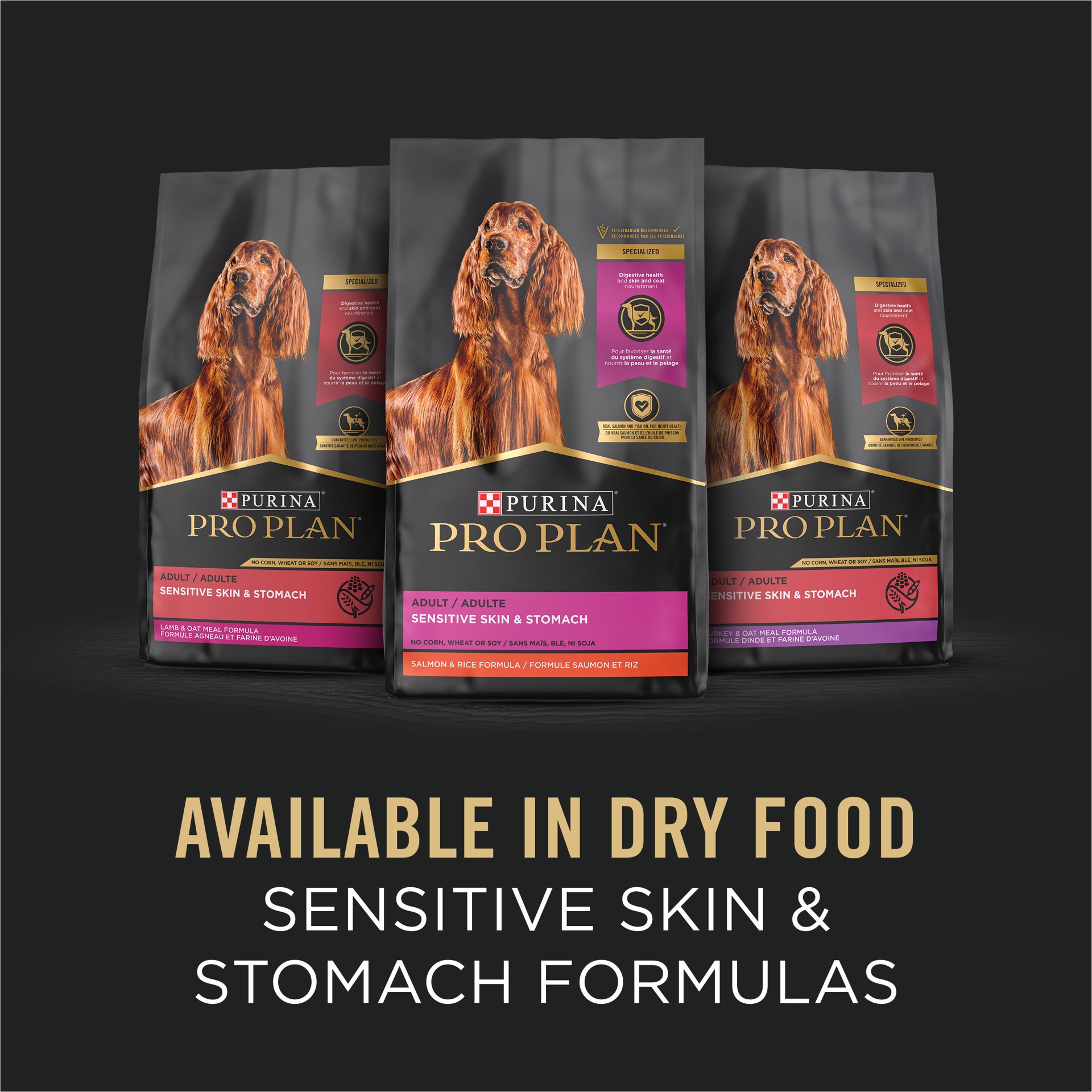 slide 3 of 7, Purina Pro Plan Sensitive Skin and Stomach, Salmon and Rice and Lamb and Oat Meal Wet Dog Food Variety Pack, 13 oz., Count of 12, 9.75 lb