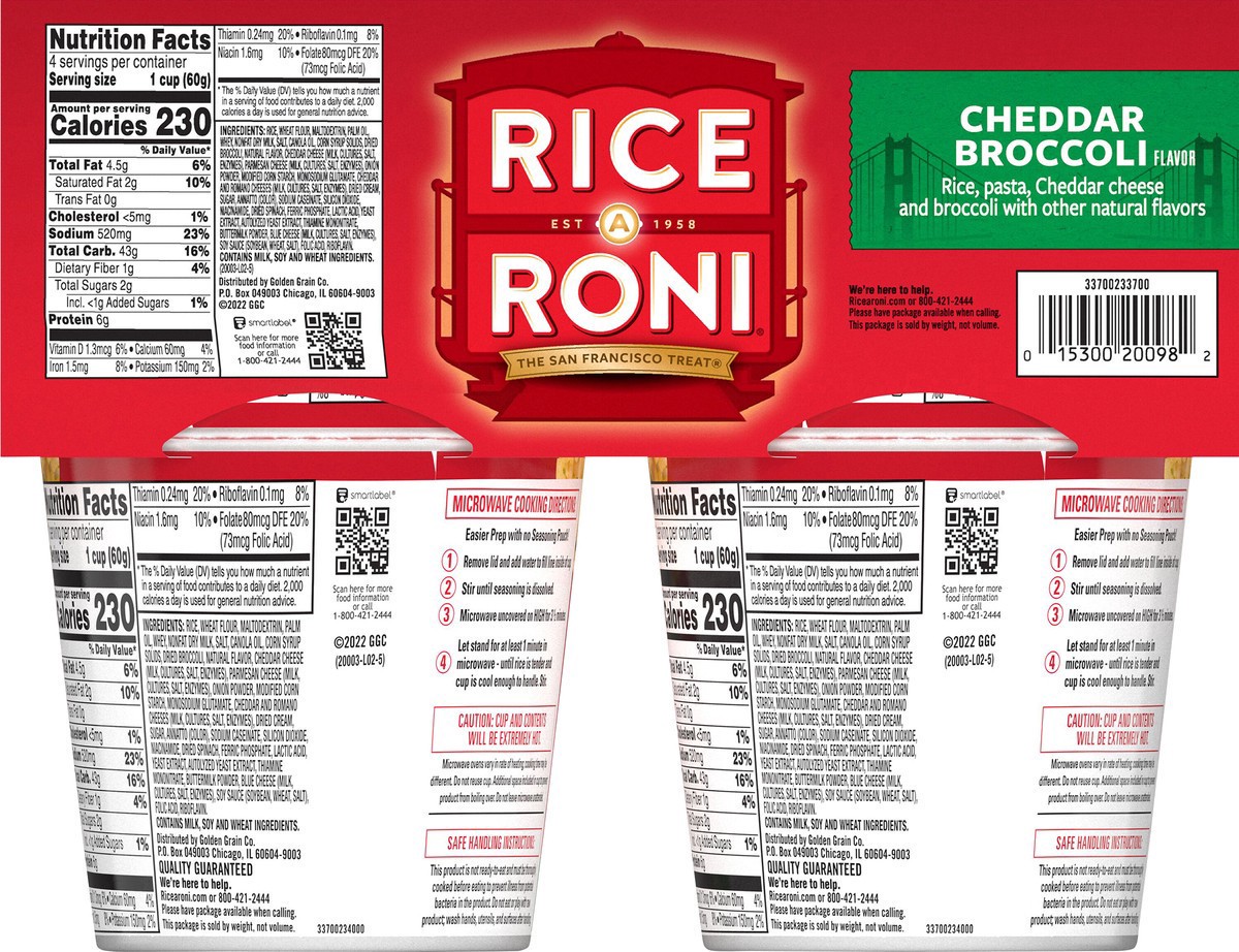 slide 3 of 10, Rice-A-Roni Rice, Cheddar Broccoli Flavor, Value Pack, 4 ct; 2.11 oz